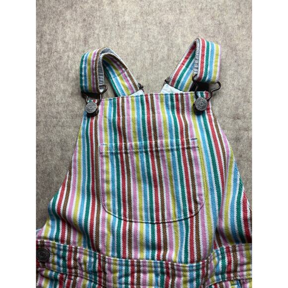 Boden Rainbow Striped Denim Old School Overalls Size 4y-5y - Picture 2 of 7